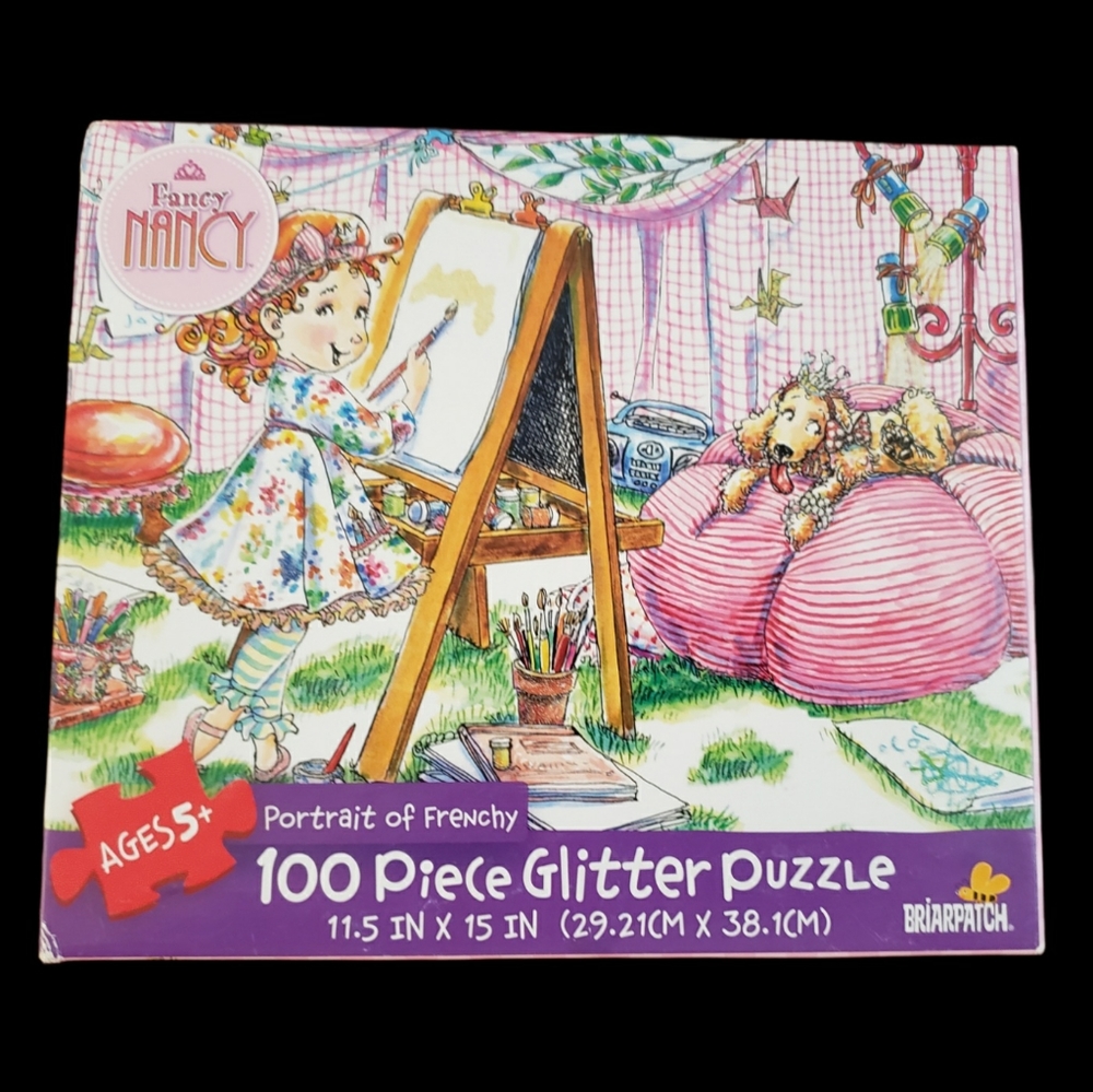 Fancy Nancy, Portrait of Frenchy, 100 PC Glitter Puzzle, EUC